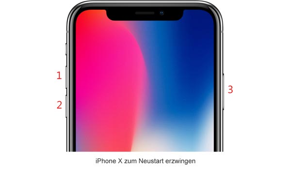 iPhone X zum Neustart erzwingen