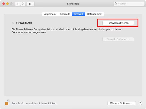 Mac-Firewall überprüfen