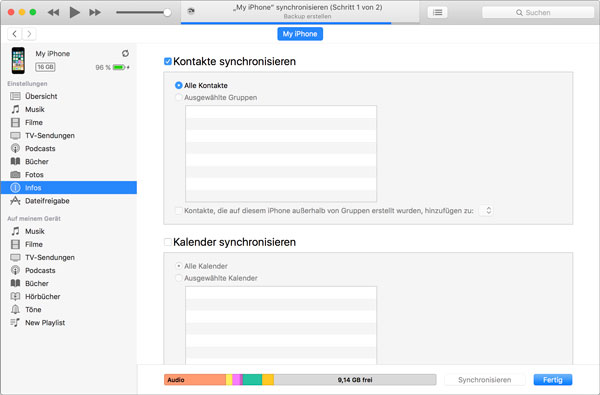 Kontakte von Mac auf iPhone synchronisieren