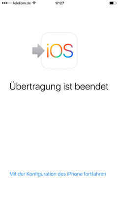 Move to iOS abgeschlossen