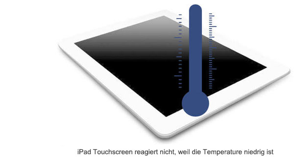 Niedrige Temperatur lässt iPad Touchscreen nicht reagieren