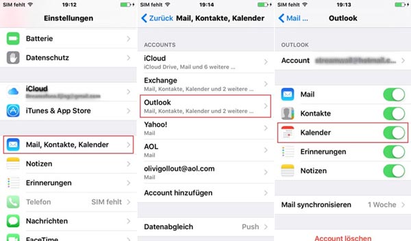 Outlook Kalender auf iPhone exportieren