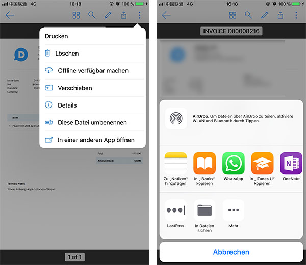 PDF von OneDrive auf iPhone speichern
