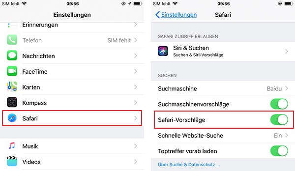 Safari Einstellungen ändern