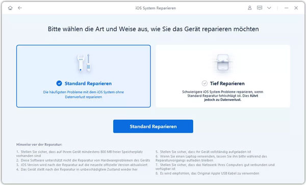 Scanmodus auswählen