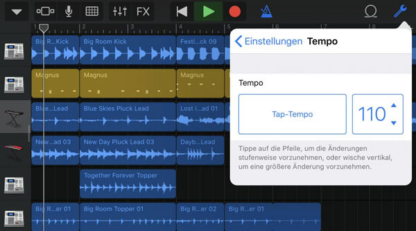 Sprachmemo mit GarageBand aufnehmen