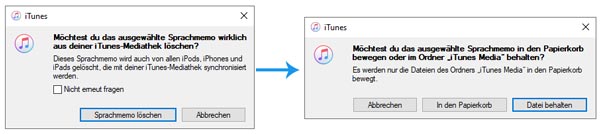 Sprachmemos in iTunes löschen