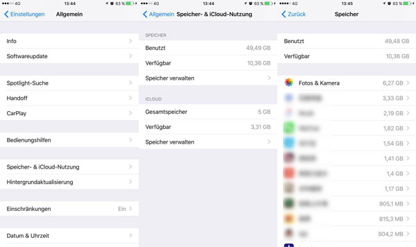 Anwendungen entfernen und iPhone Speicher freimachen