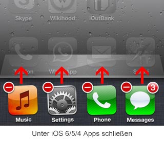 Unter iOS 6/5/4 Apps schließen