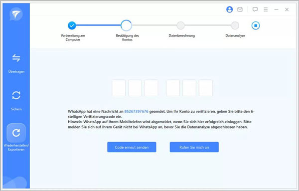 Verifizierungscode eingeben