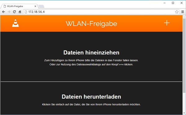 VLC-WLAN-Freigabe auf PC öffnen