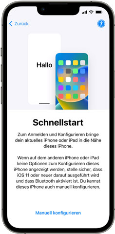 Daten auf neues iPhone übertragen mit Schnellstart