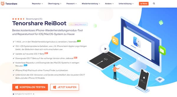 Webseite von ReiBoot