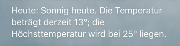 Zusammenfassung für das Wetter