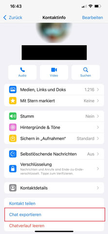 WhatsApp-Chat exportieren
