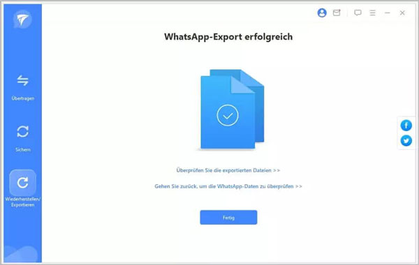 WhatsApp-Daten fertig exportieren