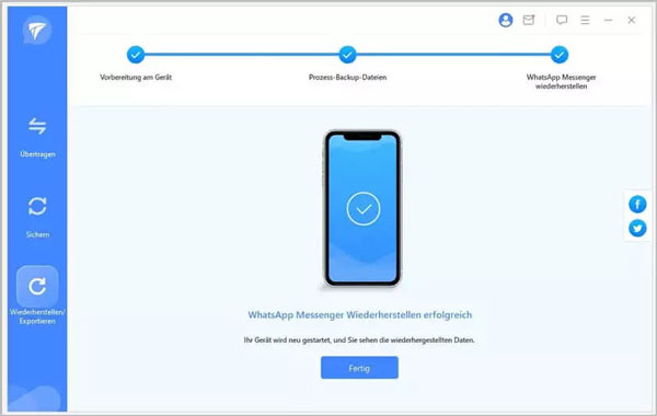 WhatsApp-Daten fertig wiederherstellen