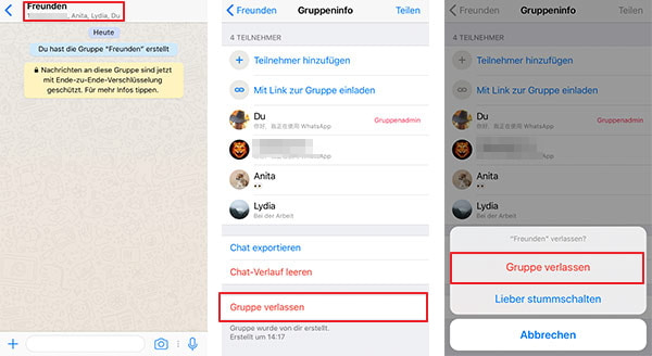Auf iPhone WhatsApp Gruppe verlassen