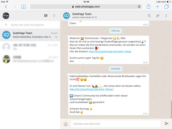 WhatsApp Web auf iPad verwenden