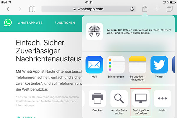 WhatsApp Web öffnen