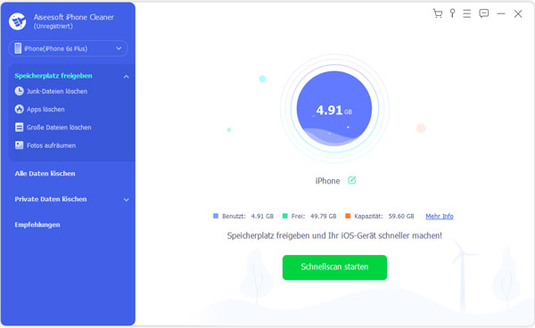 iPhone Cleaner starten