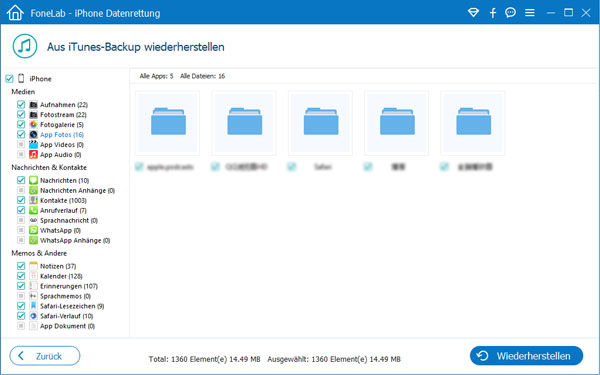 Daten aus iTunes-Backup des gestohlenen iPhone wiederherstellen