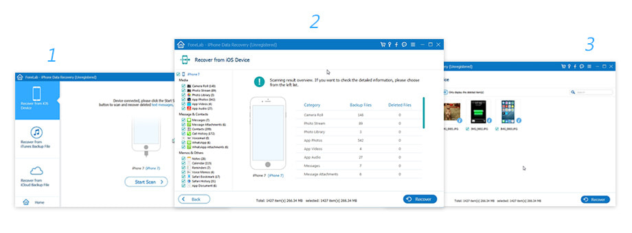 Restore data from iOS device