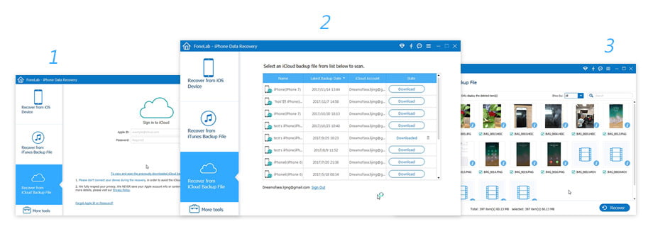 Restaurar dados do backup do iCloud