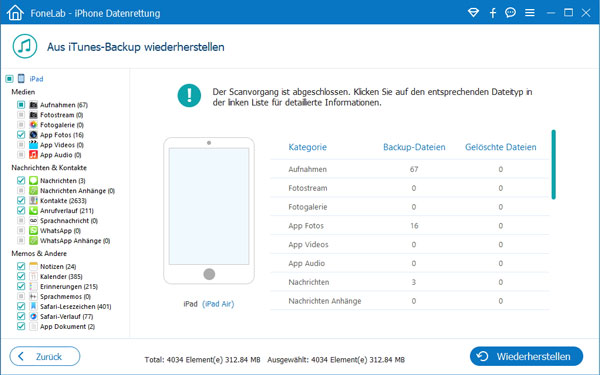 Daten aus iPad-Backup wiederherstellen