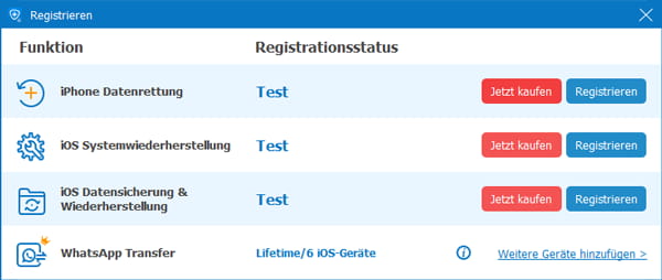 Software registrieren