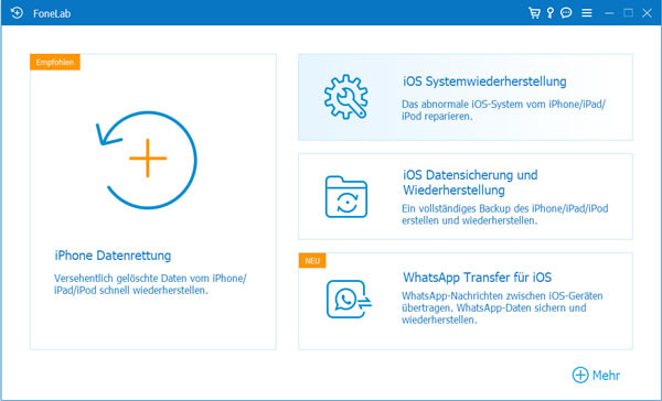 FoneLab iPhone Datenrettung starten