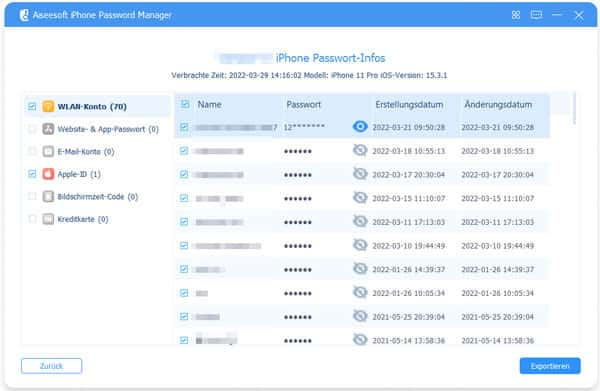 iPhone-Passwörter anzeigen