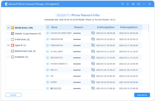 iPhone-Passwörter anzeigen