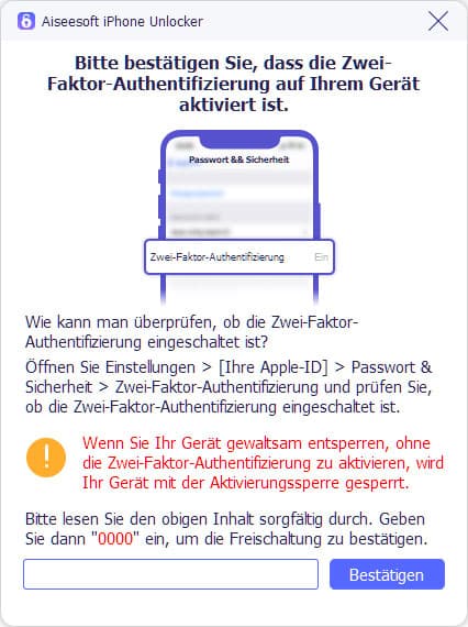 Zwei-Faktor-Authentifizierung aktivieren