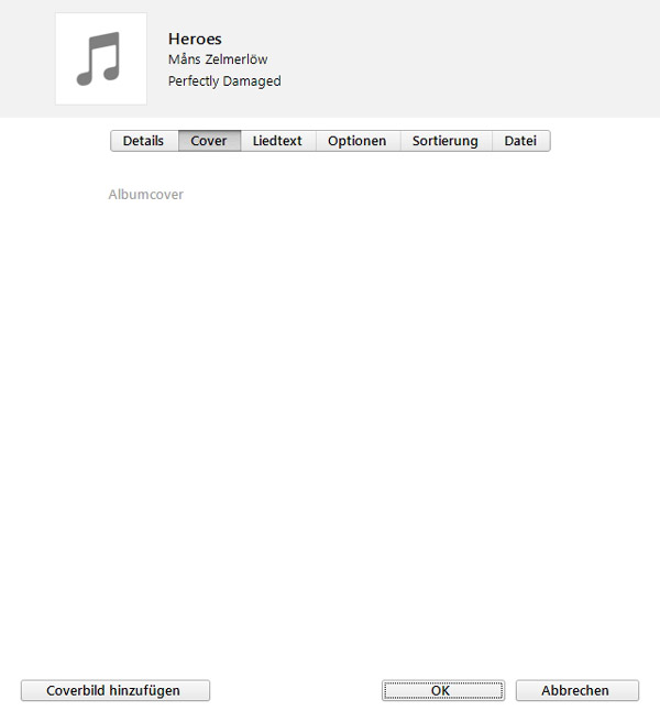 MP3 Cover mit iTunes hinzufügen