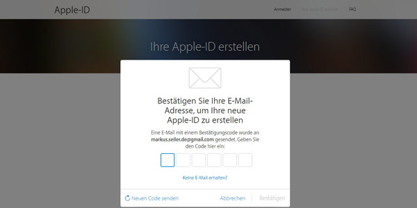 Apple-ID bestätigen