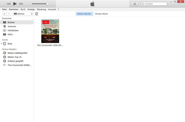 ePub in iTunes importieren