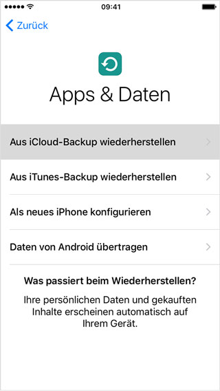 iPhone aus iCloud-Backup wiederherstellen