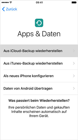 Fotos aus iCloud Backup wiederherstellen