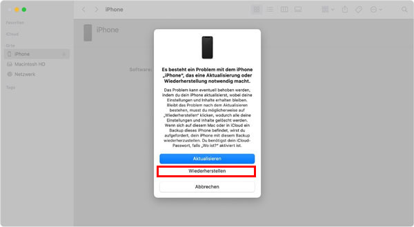 iPhone zurücksetzen mit iTunes