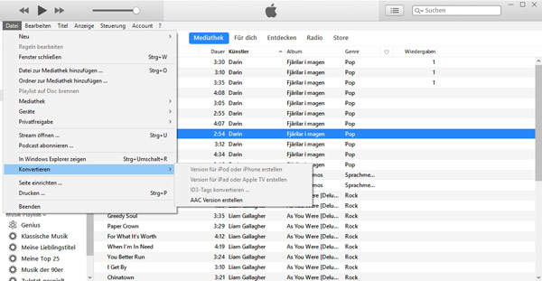In iTunes AAC Version erstellen