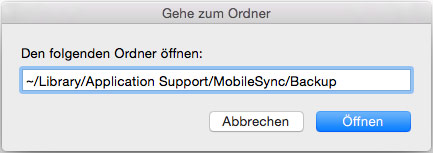 iTunes Backup Speicherort bei Mac