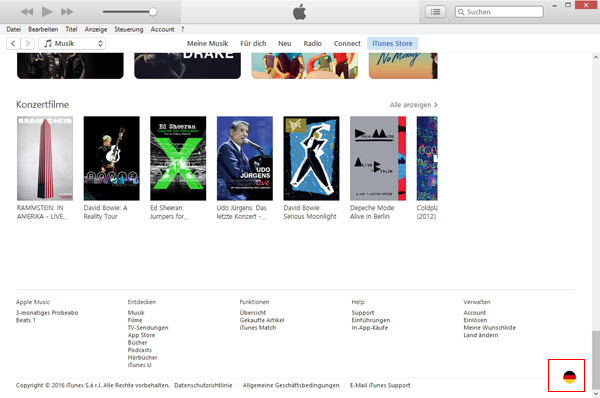 iTunes Store öffnen