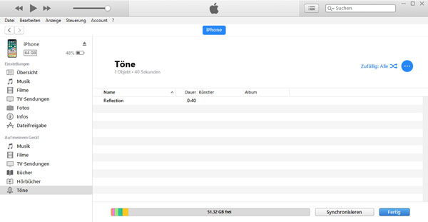 Mit iTunes M4R auf iPhone übertragen