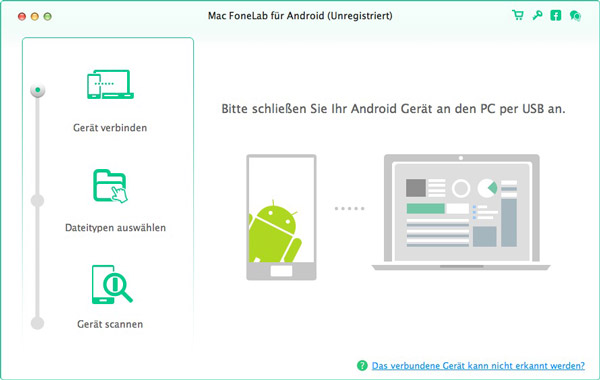 Android-Gerät mit Mac FoneLab für Android verbinden
