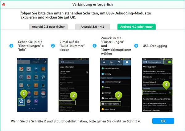 USB-Debugging-Modus aktivieren