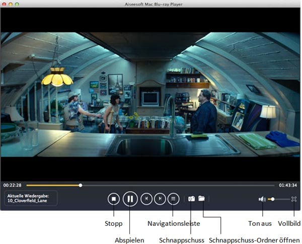 Oberfläche von Mac Blu-ray Player