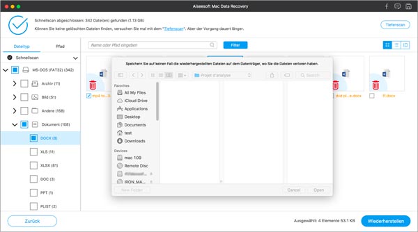 Mac gelöschte Dateien wiederherstellen