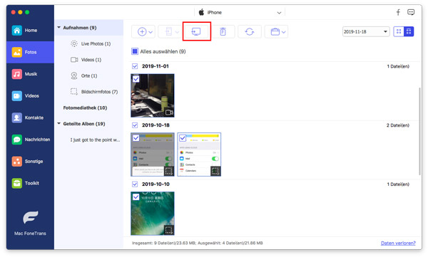 Mit FoneTrans Daten vom iPhone auf Mac übertragen