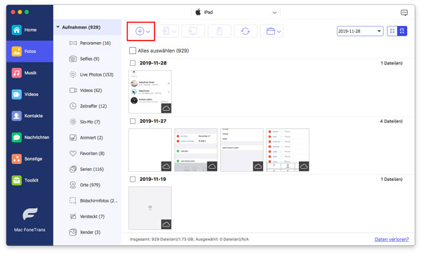 Fotos von Mac auf iPad übertragen